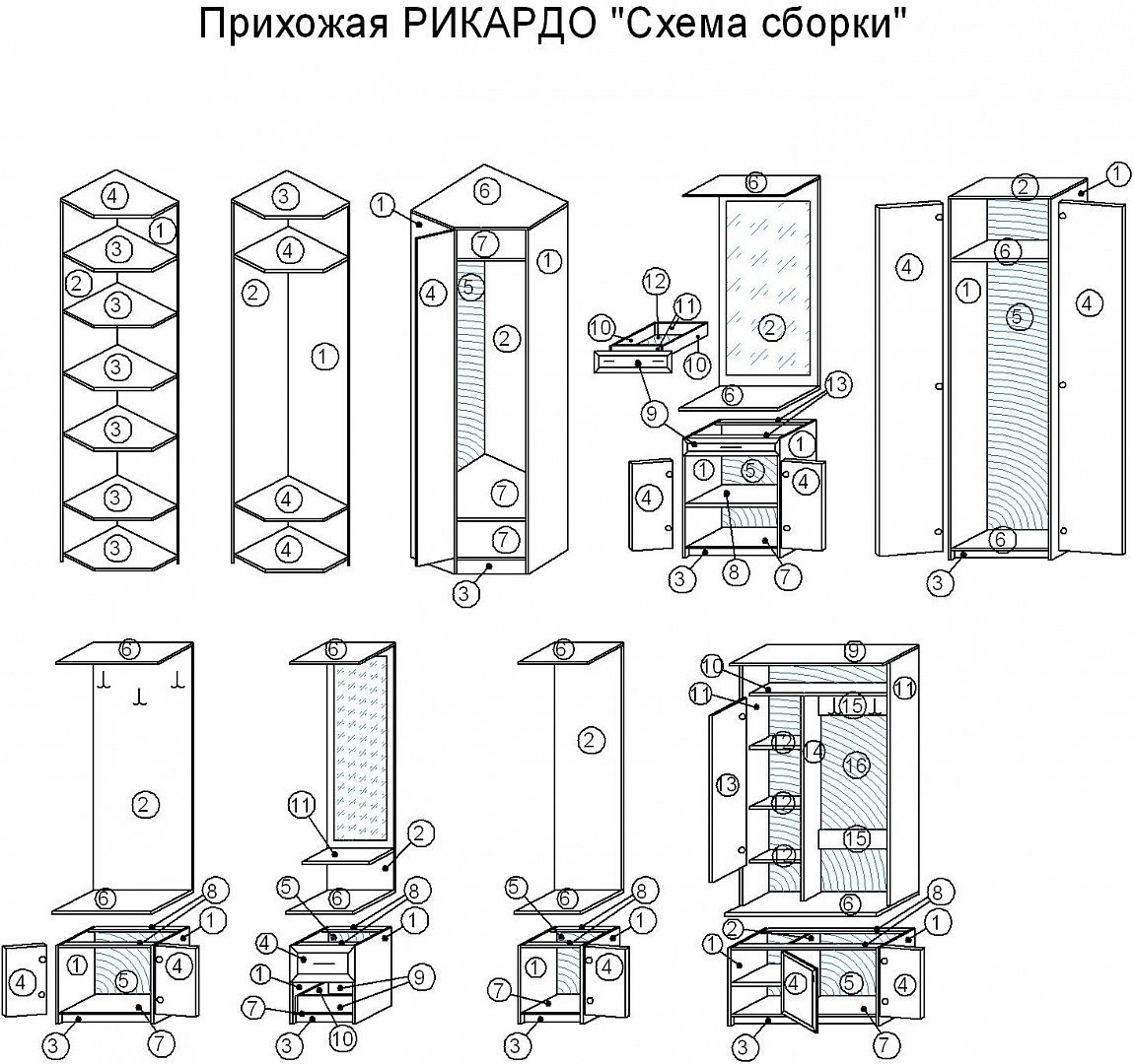 Прихожая Рикардо 3У маленькая